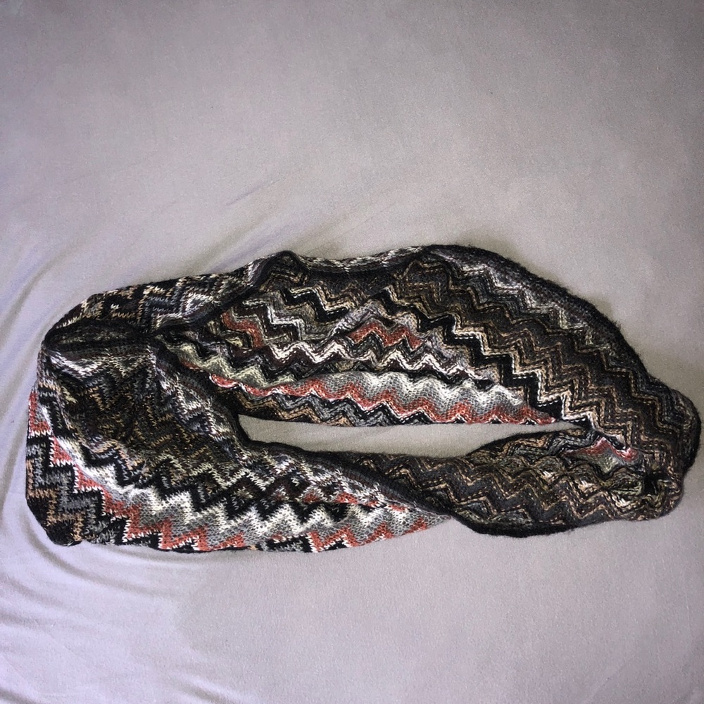 Gorgeous Multi-colored Knit Circle Scarf